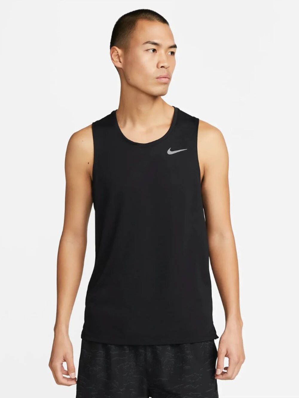 Nike Men's Black Dri-FIT Sleeveless Solid Regular Fit Running Tank Top Size M